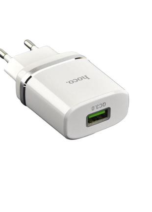 Зарядное устройство hoco c12q qc 3.0 18w micro usb кабель+блочок3 фото