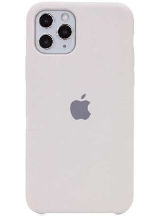 Чехол  silicone case soft touch для apple iphone 11 pro max бежевый с открытым низом