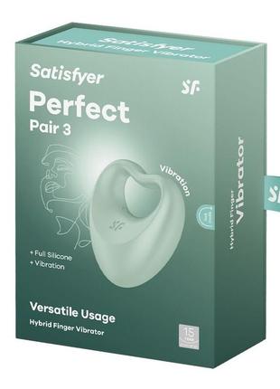 Вибратор на палец и эрекционное кольцо 2в1 satisfyer perfect pair 3 сердце