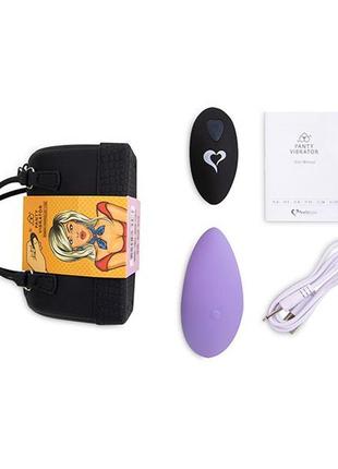 Вибратор в трусики feelztoys panty vibrator purple с пультом дк, 6 режимов работы, сумочка-чехол