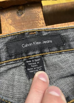 Чоловічі бавовняні джинси (штани, брюки) calvin klein (кельвін кляйн лрр ідеал оригінал сіро-білі)7 фото