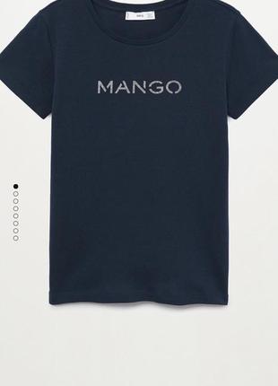 Женская футболка mango с лого оригинал2 фото