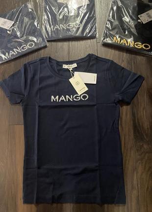 Женская футболка mango с лого оригинал3 фото