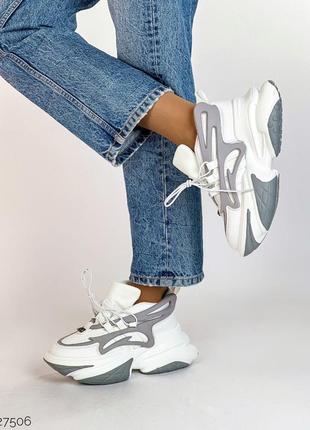 Стильные женские массивные кроссовки в белом цвете 😍😍8 фото