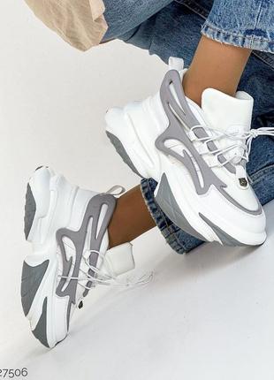 Стильные женские массивные кроссовки в белом цвете 😍😍4 фото