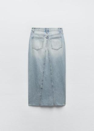 Длинная джинсовая юбка zara5 фото