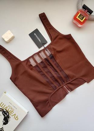 💥 распродаж 💥 корсетный топ шоколадного цвета