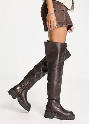 Mango нові жіночі шкіряні чоботи ботфорди розмір 38, 39 іспанія