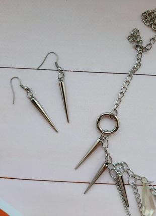 Набор украшений ожерелье с серьгами колье цепочка набор украшен2 фото