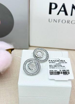 Сережки кульчики пусети подвійні пандора pandora silver s925 ale з біркою срібні