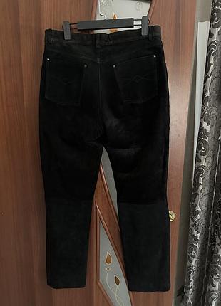 Брюки джинсы из натуральной кожи замши vintage style