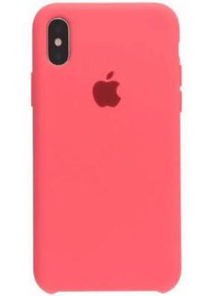 Силіконовий чохол apple silicone рожевий яскравий для iphone х/xs з відкритим низом