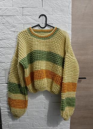Вязаный свитер ( ручная работа) 💛🧡💚