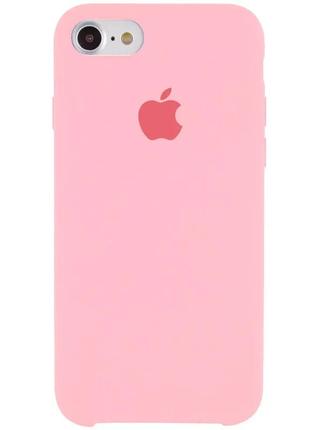 Чехол silicone case для iphone se 2020/8/7 розовый с открытым низом