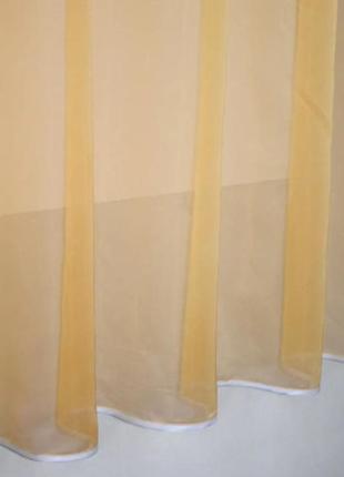 Гардина на кухню (250х170см) з ламбрекеном. колір золотистий з білим2 фото