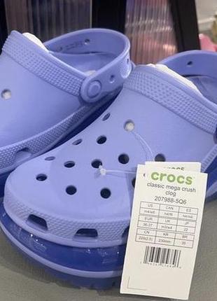 Крокс мега краш клог фиолетовые crocs mega crush clog violet2 фото