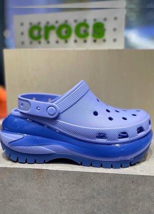 Крокс мега краш клог фиолетовые crocs mega crush clog violet1 фото