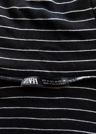 Гольф, водолазка zara вкорочений чорний в білу смужку, р. м2 фото