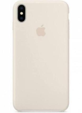 Силиконовый чехол apple silicone для iphone xs max молочный с открытым низом