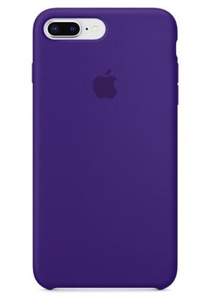 Силіконовий чохол apple silicone case для iphone 7 plus / 8 plus темно фіолетовий з відкритим низом