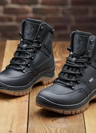 Тактичні зимові черевики в чорному кольорі з натуральної шкіри, зимние ботинки термо, тактичне взуття 36-47рр