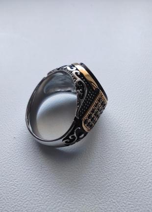 12 розмір 22 мм 
кільце перстень печатка нове чорний камінь нержавіюча сталь7 фото