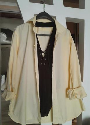 Рубашка женская оверсайз, лен, удлиненная рубашка франция2 фото