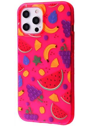 Чохол для apple iphone 12 pro max фрукти. is-614 колір рожевий