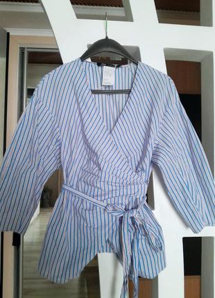 Рубашка блуза женская,рубашка на запах zara1 фото