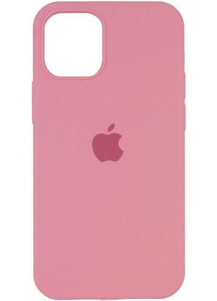 Чехол apple iphone 12/12 про(pro)silicone case розовый открытым низом