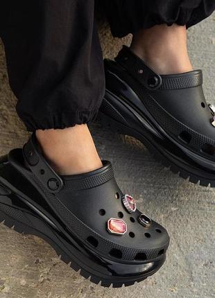 Крокс мега краш клог чорні crocs mega crush clog black7 фото