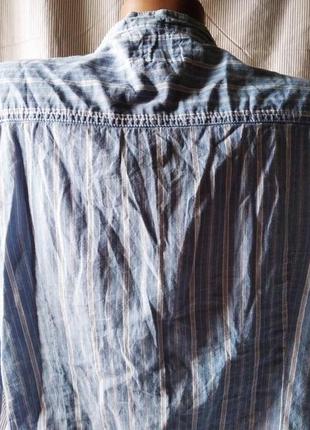Сорочка тонкий джинс смугаста оверсайз  полоска8 фото
