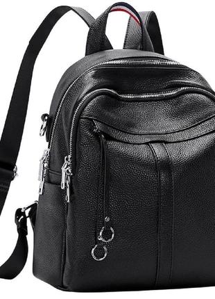 Шкіряний жіночий чорний рюкзак olivia leather f-fl-nwbp27-1138a
