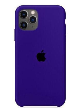 Чохол для iphone 11 pro silicone case силіконовий фіолетовий (темний) з відкритим низо