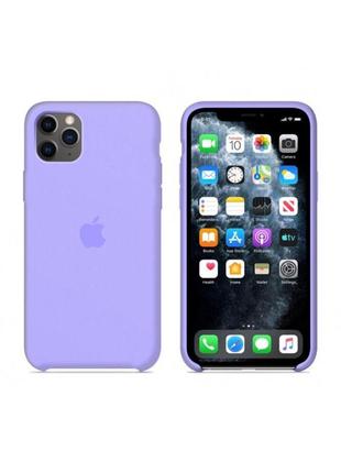 Силиконовый чехол apple silicone  для iphone 11 pro лаванда с открытым низом