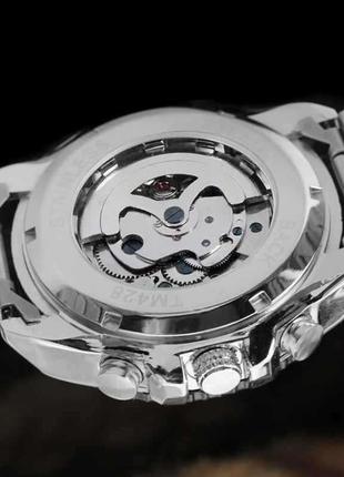 Механические мужские стальные наручные часы с белым циферблатом winner m4283 фото