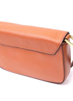 Модная сумка с жестким каркасом из натуральной кожи vintage 22390 коричневая2 фото