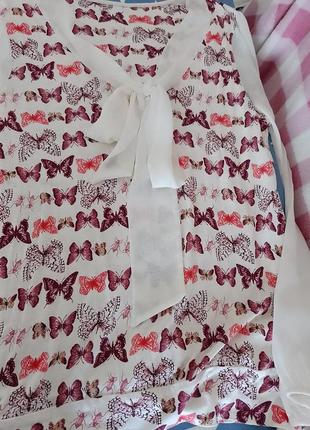 Кофта блузка с бабочками6 фото