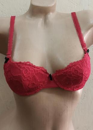 Atlantic бюстгальтер лифчик красный с кружевом польша размер 70b 75a