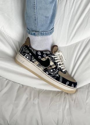 Мужские кроссовки nike air force 1 x travis scott люкс качество