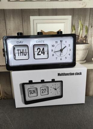 Годинник будильник настільний із перекидним календарем