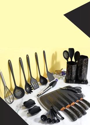 Набор кухонных принадлежностей и ножей на подставке 25 предметов1 фото