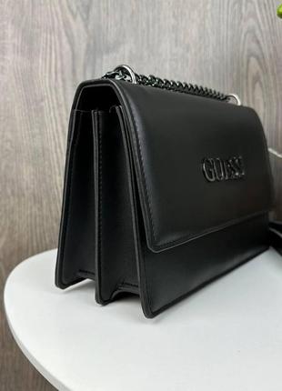 Женская качественная черная мини сумка клатч на плечо7 фото