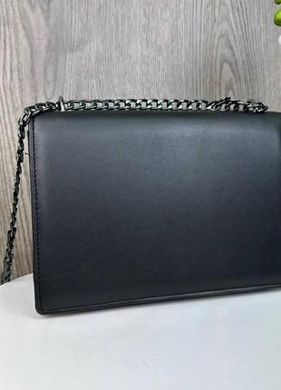Женская качественная черная мини сумка клатч на плечо3 фото