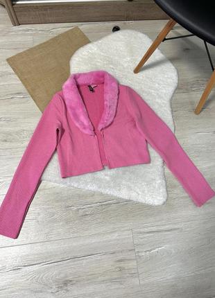 Кофточка с меховым воротником от h&m