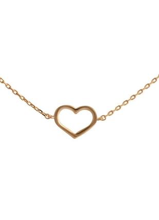 Минималистичное современное золотое колье сердце из золота 585 пробы без камней цепочка с сердцами 40-45 см2 фото