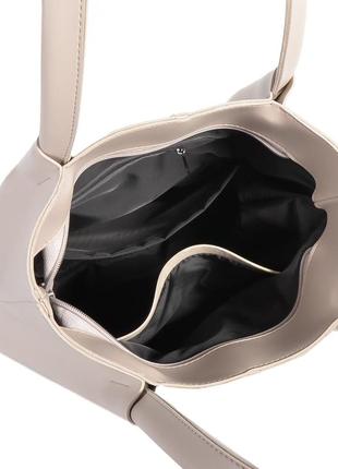 Черная деловая женская сумка стильная большая с одним отделением на молнии7 фото