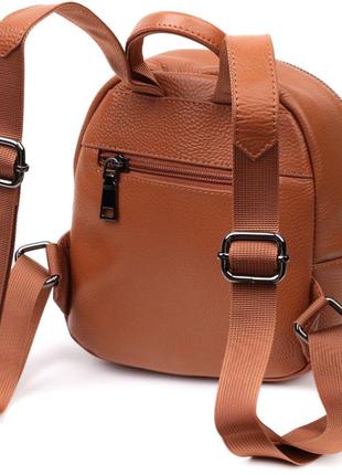 Невеликий стильний рюкзак із натуральної шкіри vintage 22433 коричневий2 фото