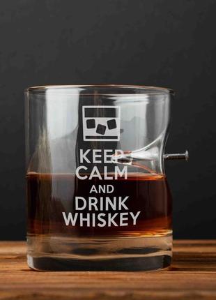 Стакан с гвоздем "keep calm and drink whiskey", тубус зі шпону "kg"2 фото