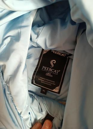 Куртка плащ / удлиненная куртка небесно голубого цвета7 фото